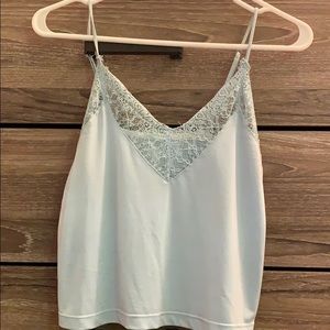 Blue lace crop top